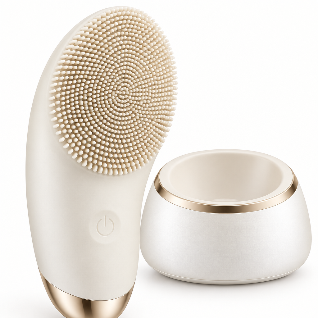 Close-up of oval concentric textured brush face